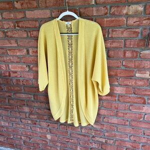 Mason and Belle Angelique Back Detail Cocoon Cardigan, yellow, L